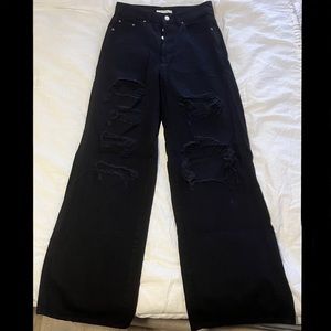 Pacsun- wide leg jeans     size 26     black